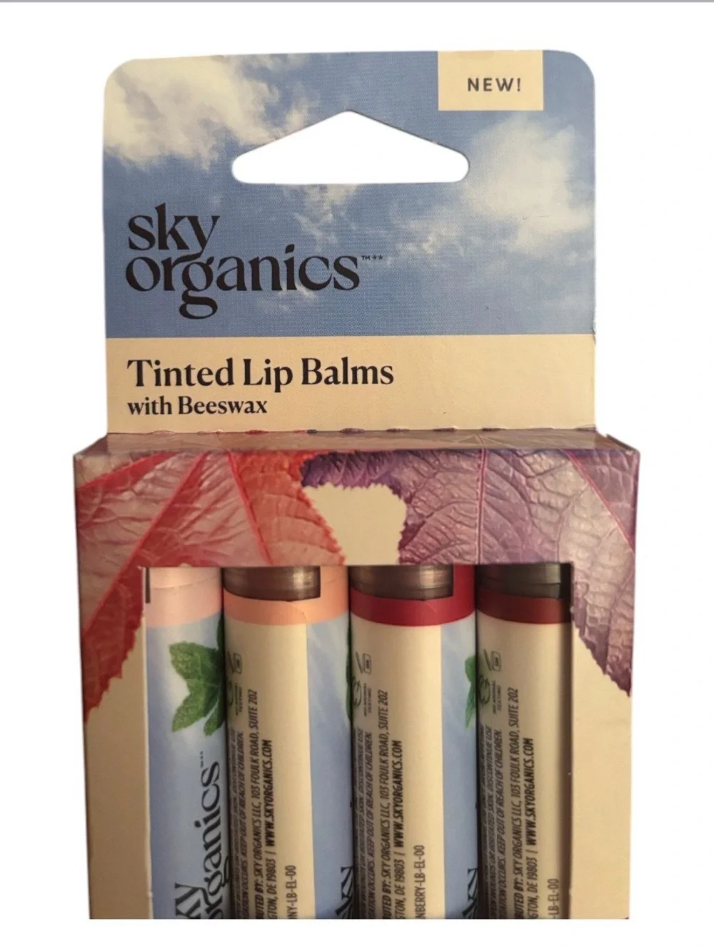Sky Organics Bundle | NEW Organic Lip Balms W Beeswax NEW Tinted Lip Balms NWT 2